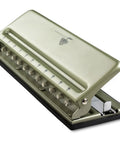 Universal Desk Discbound Hole Punch for Disc Notebooks, heavy duty metal puncher on desk surface, handles up to six sheets