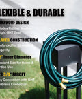 Three Foot Leader Hose For Garden Reels And Outdoor Faucets, coiled PVC with brass fittings, flexible and durable design.