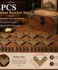 Upgrade Your DIY Builds With These 8 Piece Bronze L Shaped Corner Brackets Built Tough For Rust Resistance And Lasting Strength Ideal For Vintage Home Decor And Reliable Furniture Fastening Needs. 8-piece bronze corner bracket set with screws, ideal for furniture corners.