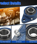2 Pack Pillow Block Bearing Set 543045052 for Husqvarna FS400 FS400LV showing steel material and oil nozzle details