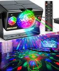 Lit Party DJ Disco Light With Disco Ball, LED Stage Strobe Projector, Sound Activated With Remote, vibrant room display