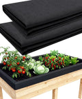 63 By 114 Inch Raised Garden Bed Liner Set With Heavy Duty Cuttable Non Woven Fabric For Large Veg Trough, 2 Piece Plant Liner