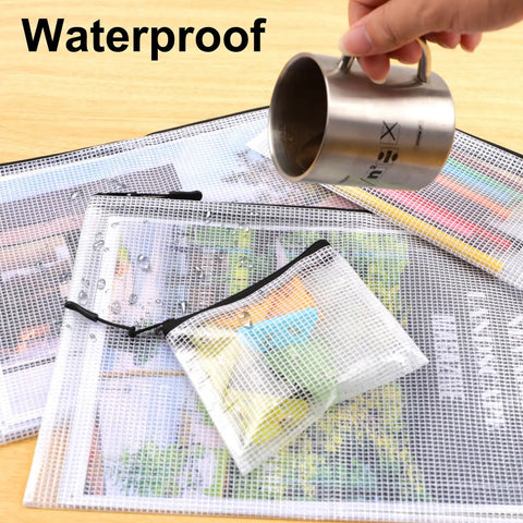 30 Piece Multisize Mesh Zipper Pouch Set For Travel And Home Organization Waterproof Plastic Document Bags In 8 Sizes With Color Labels