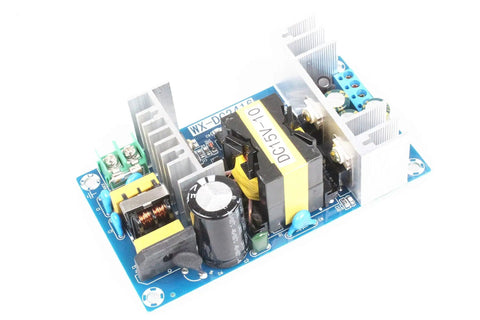 Compact AC to DC Isolated Power Supply Module 15V 10A 150W with visible components and dual sided PCB design for industrial use