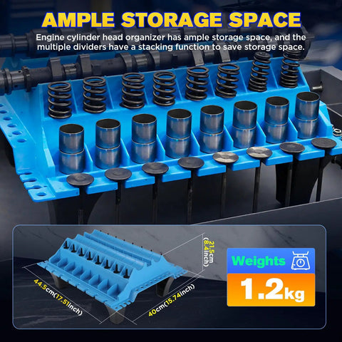 Pro Grade Engine Part Organizer Nylon Tray for Valves and Engine Parts Keeps Valve Springs Crankshafts Camshafts Cylinder Head Screws