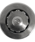 Top view of Stainless Steel Flat Ball Bearing Roller from 4 Pack with 29/32 Inch Outer Diameter and 1/4-20 x 5/8 Inch Flat Head Screw Studs