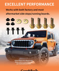 Heavy-Duty Side Step Bolts Kit For Jeep Wrangler JK JL 4-Door 2007-2025 Bolt-On Hardware With Nuts And Washers For Off-Road Upgrades Includes Rotatable Washer Nuts And All Required Fasteners on Jeep