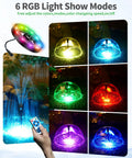 RGB lighting modes and remote control for Pond Fountain Pump Kit With RGB Lights And Remote Control Low Noise No Fuss Submersible 660GPH Water Pump