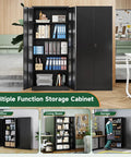 Heavy Duty Metal Garage Storage Cabinet With Locking Doors And Adjustable Shelves, 71 Inch High, 32 Inch Wide, 16 Inch Deep, Steel Tool Cabinet For Home Office Or Warehouse, Powder Coated Rust Resistant shown in office setting.