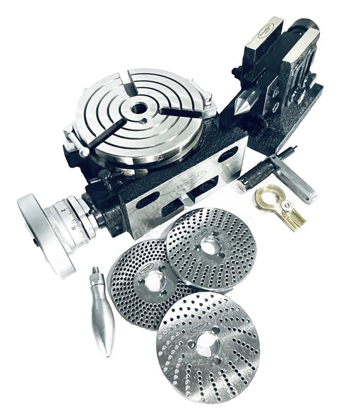 3 Slot 6 Inch Rotary Table With Double Bolt Tailstock And Steel Dividing Plates Set For Milling Machines Precision Kit