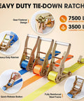 Tough As Nails 2 Inch Ratchet Straps 20 Foot Tie Down Cargo Binders with Heavy-Duty Steel Frame and Gear Fastener Design.