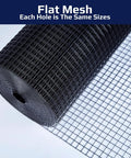Heavy Duty Black Hardware Cloth 1/2 Inch X 36 Inches By 100 Feet 19 Gauge Galvanized Steel Wire Mesh with thick vinyl coating rolled up.