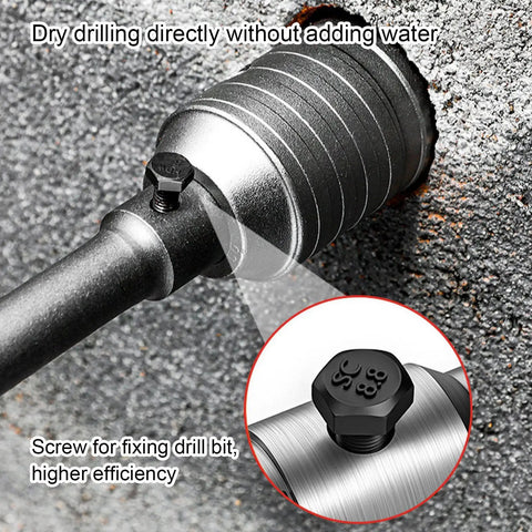 Pro Tungsten Steel Hole Saw Kit With YG8C Alloy Heads For Concrete Brick And Cement Drilling 30 To 110mm Diameters Plus Connectors, dry drilling