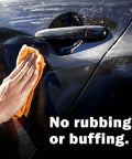 Two Piece Exterior Car Care Kit That Buffs Out Scratches And Delivers A Showroom Shine With Scratch Doctor Clear Coat Scratch Remover And Once A Year Car Polish being used on car door.