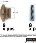 Straight Up Real Deal Smooth As Butter Wooden Cabinet Knobs For Dresser Drawers And Bifold Doors full round knob dimensions and metal screw also shown