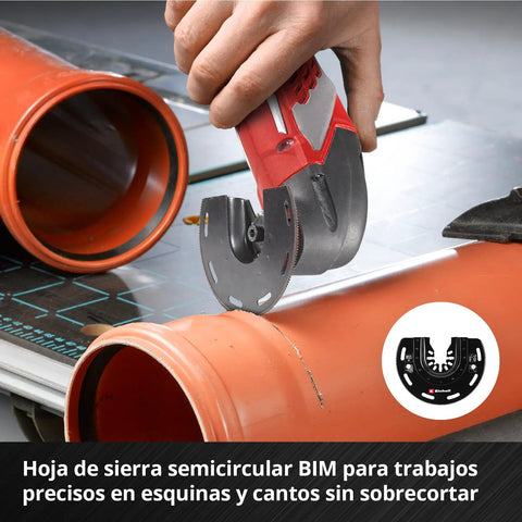 All In One Pro Grade 4 Piece Multitool Accessory Set With BIM Plunge Saw Blade 34 Mm 18 TPI cutting orange pipe