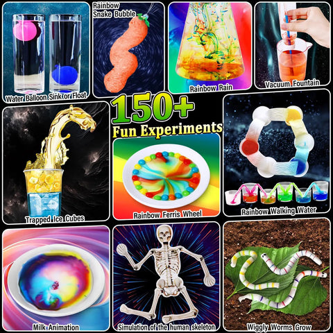 150 Experiments Science Kit For Kids Hands On Chemistry And Physics Lab Set With fun colorful experiments displayed