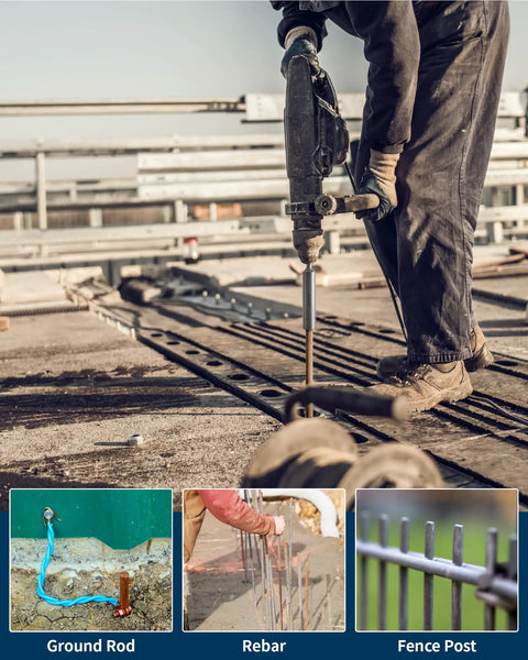 Heavy Duty SDS Plus Ground Rod Driver Bit Built From Tough Forged Steel For 5/8 And 3/4 Inch Rods, used with rotary hammer on ground rod.