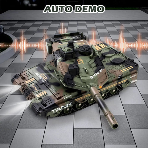 2.4GHz RC Tank With 360 Degree Turret BB Firing Auto Demo Sound Lights Smoke All Terrain Climbing Military Vehicle Toy