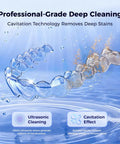Ultrasonic Retainer Cleaner With 45kHz Power And Four UV Lights, deep cleaning bubbles on transparent dental aligner