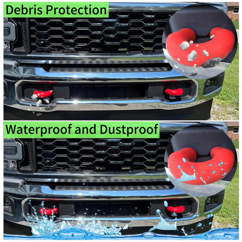 Ford Super Duty Red Tow Hook Covers for F250 F350 F450 2017 Through 2026 Easy Install