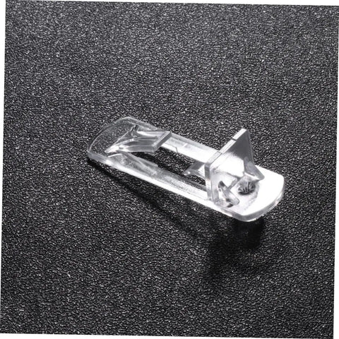 Beefy Plastic Locking Shelf Support Peg for Cabinets, clear plastic material, suitable for cupboards and medicine cabinets.