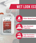 Top Shelf Wet Look Stone Sealer Brings Knockout Color Depth To Porous Masonry With Heavy Duty Stain Blocking Power And Zero Fuss Water Based Application To Seal In A Smooth Satin Finish Across Every Square Foot Of Your Space, 1.5L container on tiled floor.