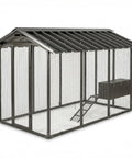 Walk-In Chicken Coop For Backyards Big Rugged 9 By 6 By 6 Feet Predator-Proof All-Metal Cage With 1.2mm Wire Mesh Galvanized Steel Roof