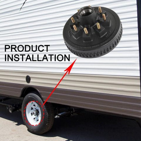 Beefed-Up 12 Inch By 2 Inch Trailer Brake Drum Kit For 8 On 6.5 Inch Hubs 7000 Lb Axles Heavy Duty Drum Assembly installation