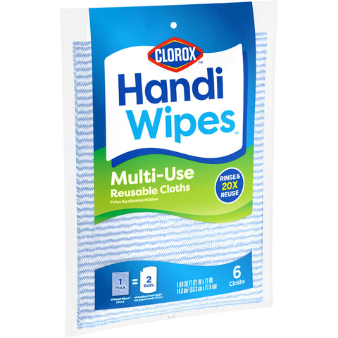 Handi Wipes Multi Use Reusable Cleaning Cloths For Home And Kitchen, Durable Machine Washable Rags, 6 Pack package front view