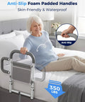 Senior Bed Rail With Dual Non Slip Handles And Storage Pouch Safe Bed Cane For Elderly And Post Surgery Recovery Reduces Falls