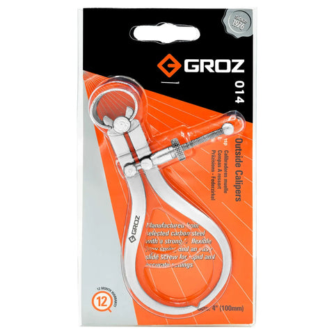 4 Inch Outside Bow Spring Caliper With Roller Pivot And Solid Adjusting Nut The Go To Steel OD Measuring Tool