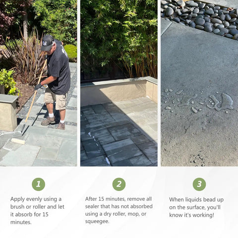 Applying Top Shelf Paver And Concrete Sealant For Outdoor Driveways And Patios Waterproof Exterior Brick Coating.