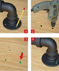 Installation steps for Rock Solid Black Wrought Iron Stair Handrail Wall Mounted Banister with Heavy Duty Brackets.