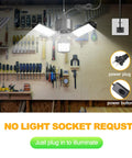 80W LED Garage Light Plug In 2 Pack 8000LM Ceiling Shop Lights With Deformable Panels for Barn and Workshop installed in a workspace