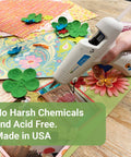 Crystal Clear Hot Glue Sticks 4 Inch 0.44 Inch Diameter 50 Pieces for Crafting Scrapbooking with glue gun and papers