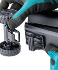 Close-up of 3-In-1 Cordless Leaf Blower Vacuum Mulcher, 18V LXT Brushless Tool Only wheel attachment being adjusted