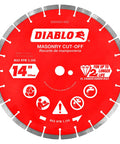 Beefy Masonry Cut Off Blade For Concrete Brick And Block, 14 Inch Diameter, 3.2mm Kerf, 5500 Max RPM, Diamond Segments DMADS1400