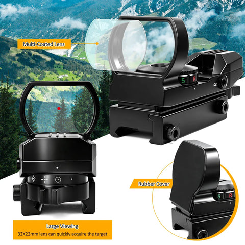 Red Dot Finderscope for Telescope Deluxe Viewfinder with Dovetail Bracket, multi-coated lens, in nature backdrop
