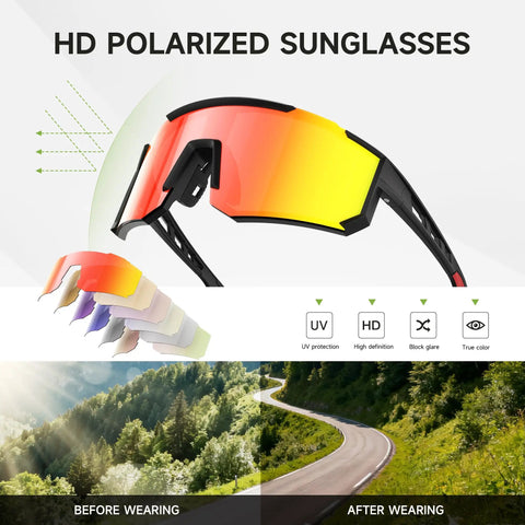 Hd Polarized Sports Sunglasses Offering Zero Glare Nonsense And Solid UV Armor For Running Cycling Baseball Unisex Frames Built To Hit The Pavement Anytime