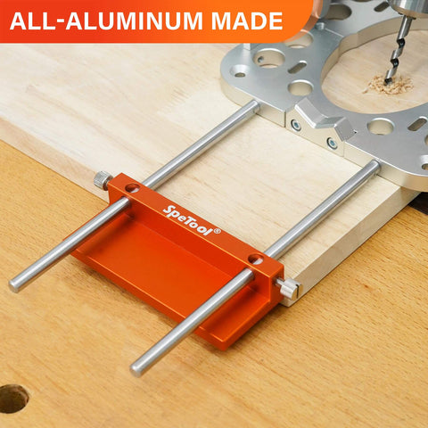 All Aluminum Edge Fence For Portable Drill Guide Pro Grade Edge Guide For Row Drilling 265mm in use with wood