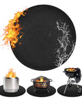 48 Inch Round Fire Pit Mat For Outdoor Pits And Grills 1800 F Fireproof DoubleSided Silicone Coating With Fiberglass Under Mat