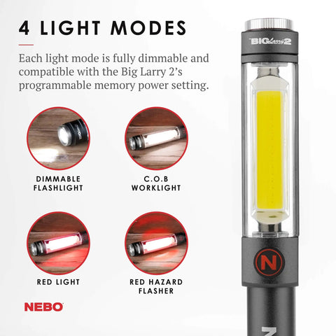 Two In One 500 Lumen Work Light With 200 Lumen Top Flashlight Anodized Aircraft Grade Aluminum Body Steel Clip And Magnetic Base