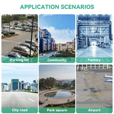 Application scenarios for the Top Shelf Ride On Floor Sweeper Kicking Dust At 92000 Sq Ft Per Hour showing various locations.