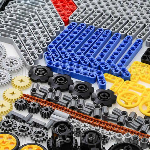 All In One 500 Plus Technic Parts Kit With Regular Sized Bricks Bushings Pins And Gears For EV3 Projects And STEM DIY Creative Models Grab This Replacement Parts Pack showing assorted pieces including gears and connectors.