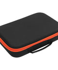 Portable Electric Drill Tool Storage Bag With EVA Padding And Oxford Cloth, Secure Organizer with heavy duty zipper, angled view.