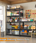 Heavy Duty Garage Shelving 5 Tier Metal Storage Unit 2400 Lbs Capacity Adjustable Shelves 72x36x16 Inch in garage