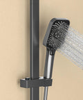 CUTPOIY Shower System Wall Mounted handheld shower with water spray, mounted on wall with adjustable height feature.