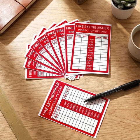 Straight Up Durable Fire Extinguisher Inspection Labels And Monthly Tracking Stickers Cover 2026 Through 2029 Legit Heavy Duty Adhesive Vinyl Safety Tags For Offices And Warehouses Fast Zero Hassle Compliance Grid Setup