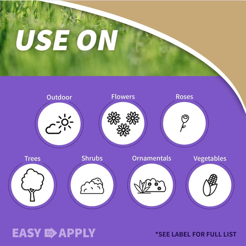 Diagram showing uses for Pyrethrin Garden Insect Spray Concentrate 8 Oz Ready To Mix Fast Acting Insecticide for gardens